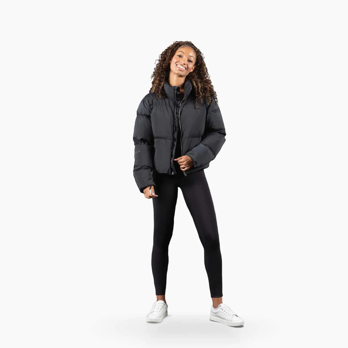 Women's Cropped Puffer Jacket black
